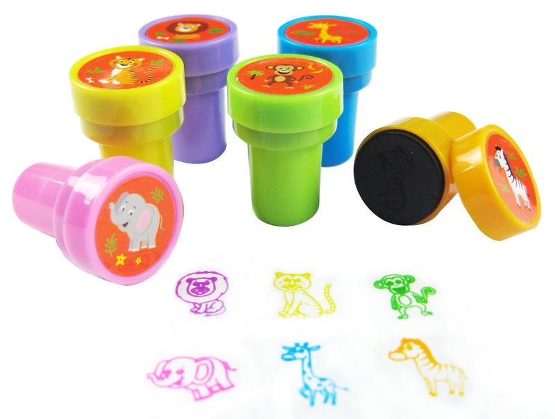 TINYMILLS 24 Pcs Zoo Jungle Safari Animals Stampers for Kids Fun Jungle Book Animals Birthday Party Supplies Goodie Bag Stuffers Pinata Fillers Party Favor Bag Fillers - Image 2